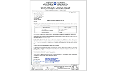 EIL(インドの認証機関)認証(適用範囲：TK-FUJIKIN　CORPORATION)