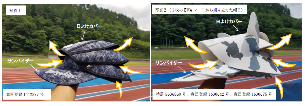 帽子/一枚のシートから切り出した帽子