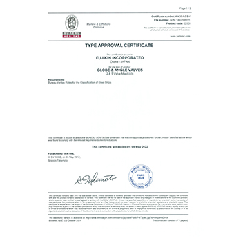 Fujikin acquires 2&5 manifold valve type certification by BV (Bureau Veritas)