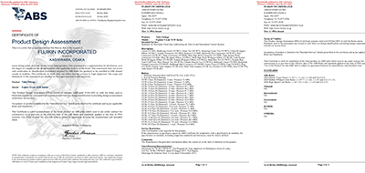 ABS (American Bureau of Shipping) type certificate