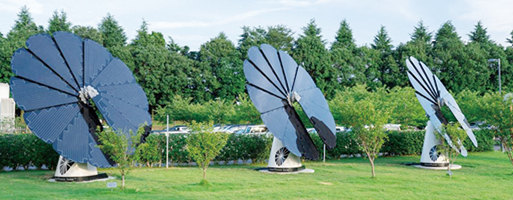 Flower-shaped solar power generation system at the Tsukuba Advanced Research Center