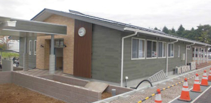 Corporate childcare center with solar generation panels on the roof